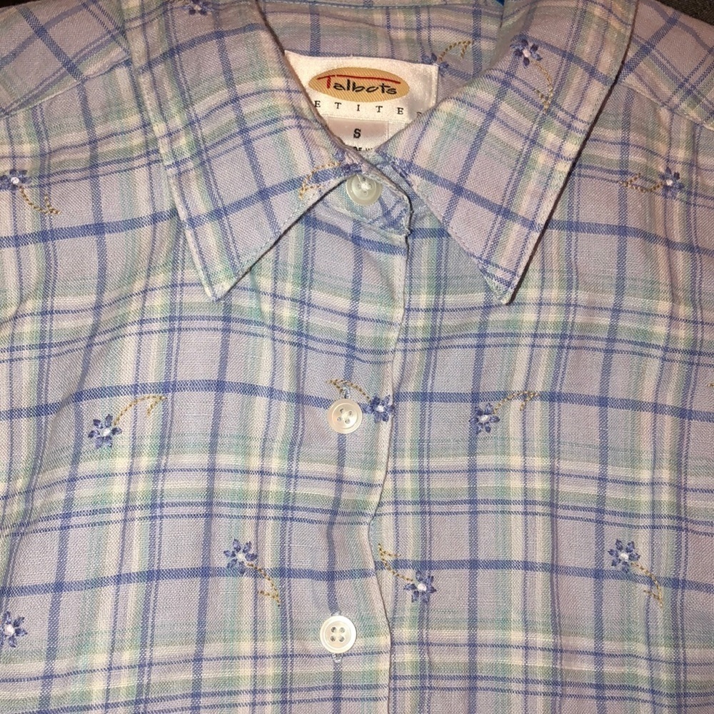 Talbots Petites Button Down Size Small Linen & Co… - image 3